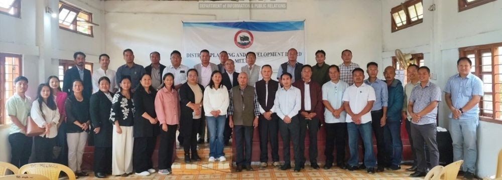 MLA & Advisor Z Nyusietho Nyuthe with officials and others during the Meluri DPDB first meeting at DB’s Court, Meluri on May 27. (DIPR Photo)